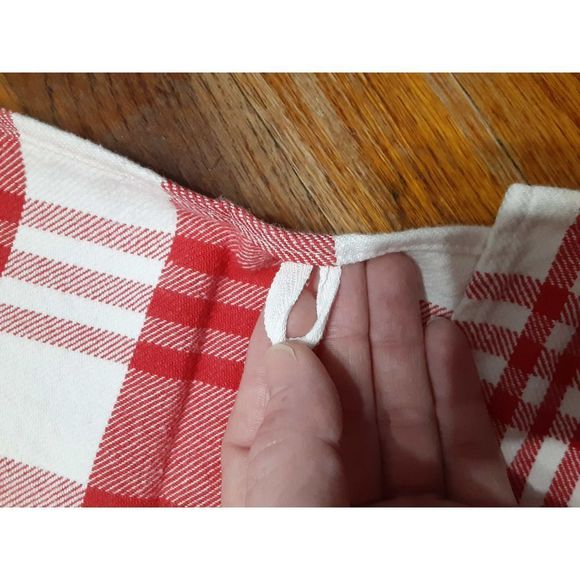 Vintage NOW DESIGNS set of 4 100% COTTON Large sized kitchen towels in white & r - Picture 2 of 10